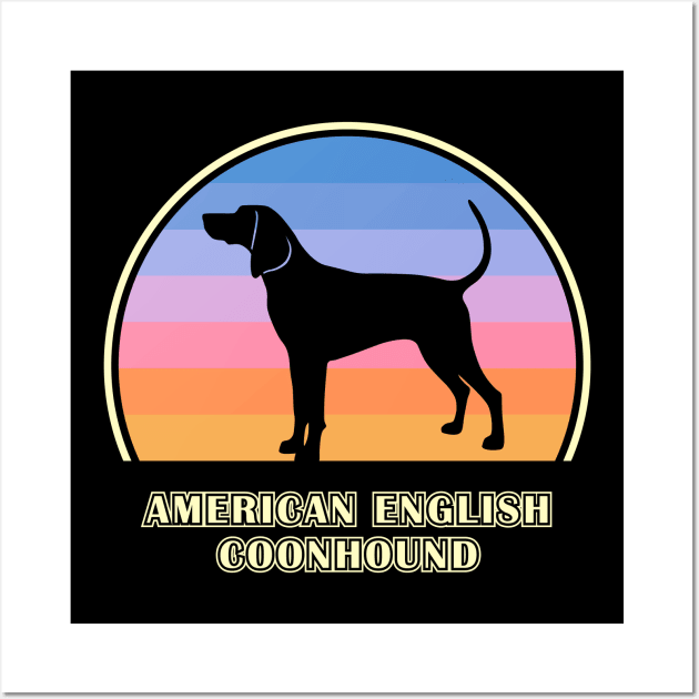 American English Coonhound Vintage Sunset Dog Wall Art by millersye